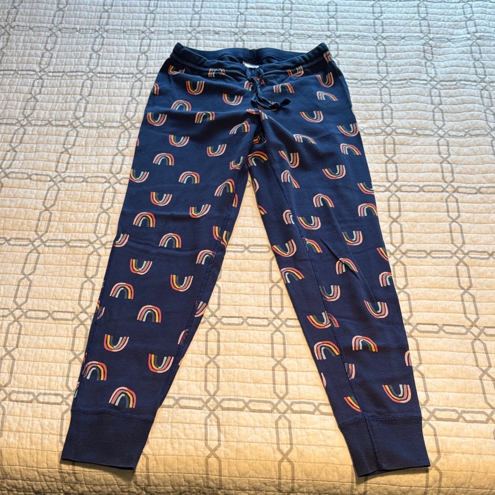Hanna Andersson Navy Joggers with Rainbow Design
